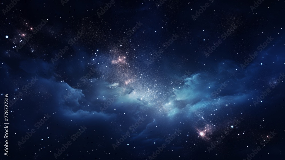 a vast expanse of space filled with numerous stars of varying sizes and colors