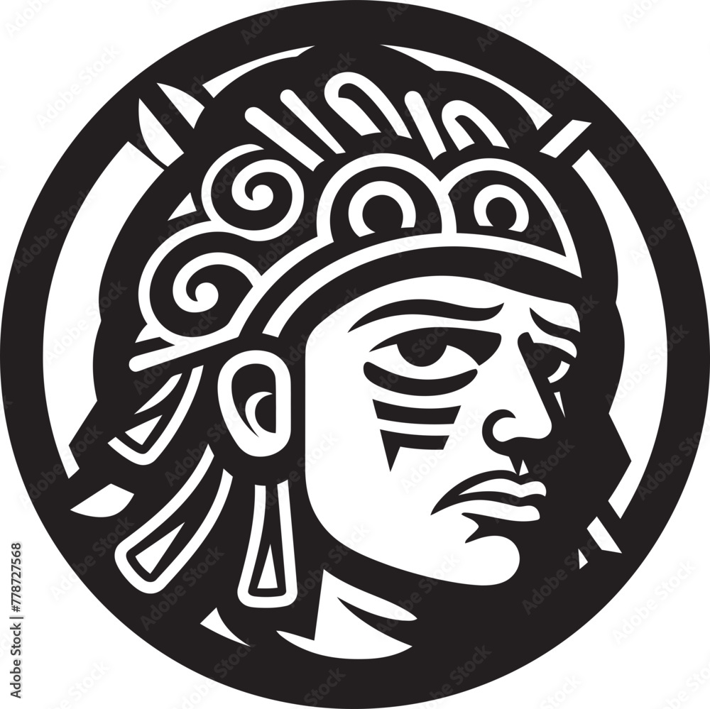 Olmec Legacy Icon Pre Hispanic Vector Emblem Design Zapotec Culture Symbol Pre Hispanic Icon Vector Design