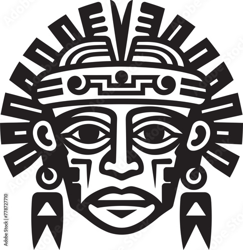 Moche Legacy Symbol Pre Hispanic Vector Emblem Zapotec Heritage Insignia Pre Hispanic Icon Logo Design