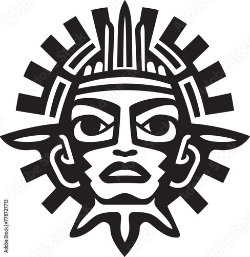 Inca Civilization Mark Pre Hispanic Vector Icon Maya Mythology Symbol Pre Hispanic Logo Design photo