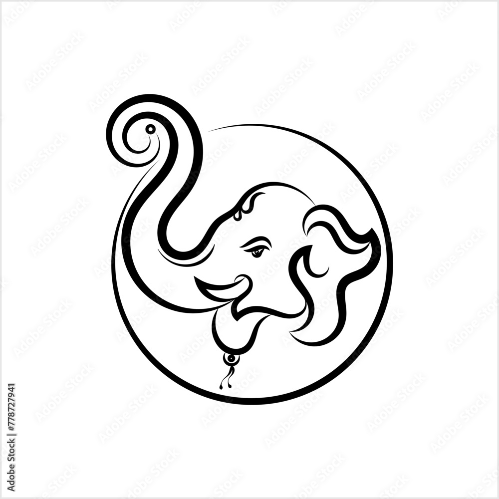 Ganesha The Lord Of Wisdom Calligraphic Style M_2103006
