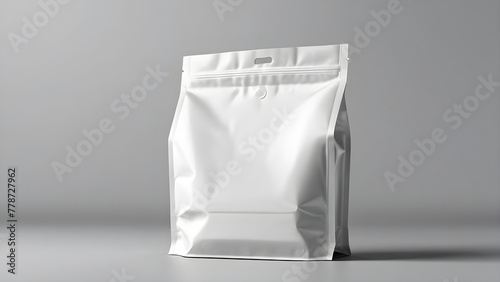 empty mockup of white blank foil food pack bag packaging