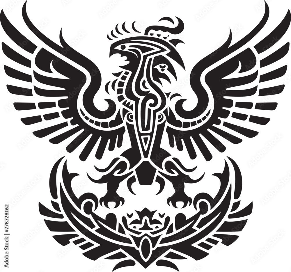 Revered Deity Emblem Quetzalcoatl Symbol Vector Sacred Serpent Symbolism Quetzalcoatl Logo Icon
