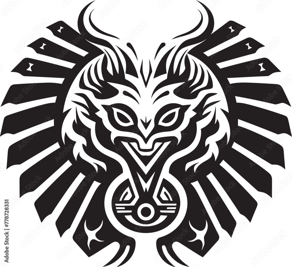Fototapeta premium Quetzalcoatl Legacy Symbol Symbolic Vector Icon Ethereal Serpent Emblem Quetzalcoatl Icon Emblem