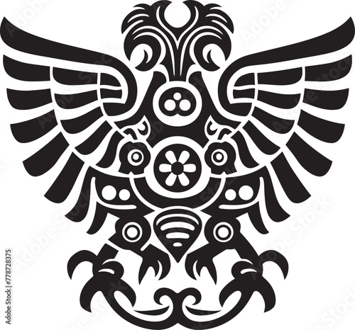 Quetzalcoatl Emblem Mythic Serpent in Vector Design Aztec Deity Symbol Quetzalcoatl Logo Icon