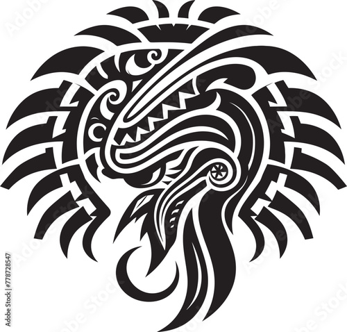 Aztec Deity Symbol Quetzalcoatl Logo Icon Feathered Serpent Legacy Quetzalcoatl Vector Emblem
