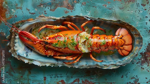 A luxurious lobster thermidor presented in the shell