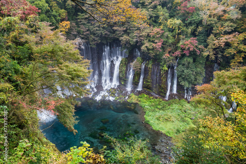 Shiraito Falls in autumn season, Fujinomiya, Shizuoka Prefecture, Japan