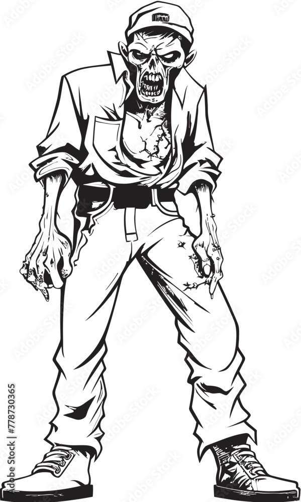 Dreadful Dressing Vector Logo with Zombie in Cargo Pants Cargo Creep Scary Zombie in Cargo Pants Logo Vector Dreadful Dressing Vector Logo with Zombie in Cargo Pants Cargo Creep Scary Zombie in Cargo Pants Logo Vector