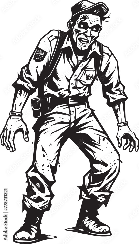 Tattered Terrors Scary Zombie in Cargo Pants Vector Logo Dreadful Dressing Cargo Pants Zombie Icon Tattered Terrors Scary Zombie in Cargo Pants Vector Logo Dreadful Dressing Cargo Pants Zombie Icon