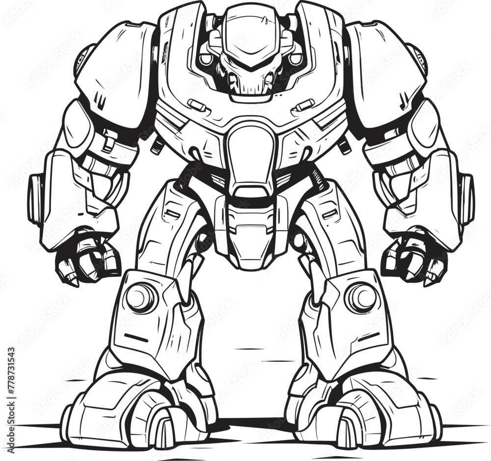 Obraz premium Cybernetic Guardian Valor Macha Warrior Vector Icon Mech Vanguard Odyssey Futuristic Warrior Emblem