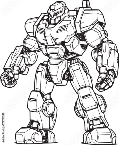 Wallpaper Mural Techno Sentinel Macha Warrior Icon in Sci Fi Style Mech Vanguard Vector Logo with Futuristic Warrior Torontodigital.ca