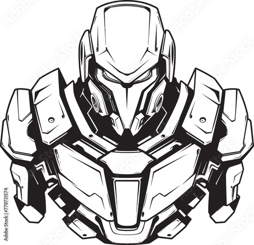 Mech Vanguard Vector Logo with Futuristic Warrior Cybernetic Paladin Sci Fi Macha Warrior Emblem