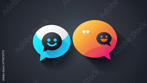 vector speaking illustration of an background with smiley