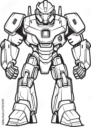 Galactic Mech Knight Saga Sci Fi Logo Design Cyber Samurai Revolution Mech Warrior Vector Icon