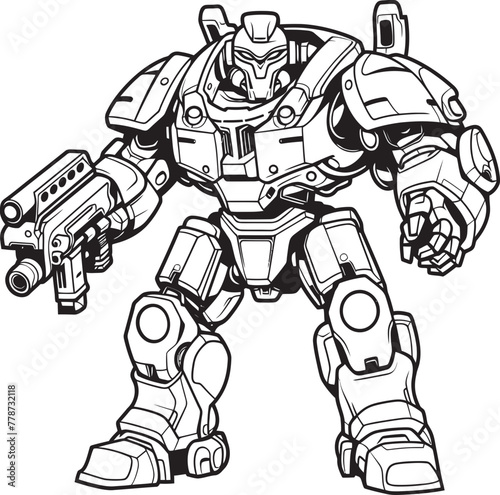 Wallpaper Mural Mech Vanguard Vector Logo with Sci Fi Macha Warrior Galactic Sentinel Futuristic Warrior Emblem Torontodigital.ca