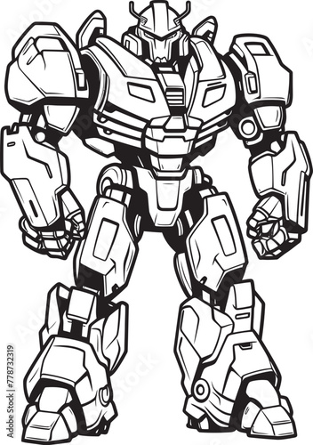 Cybernetic Avenger Vector Logo with Macha Warrior Mech Enforcer Futuristic Macha Warrior Emblem