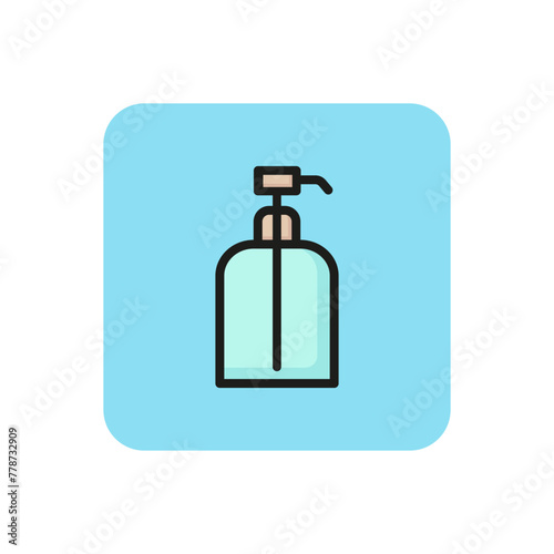 Line icon of eau de cologne bottle. Perfume, spray bottle, fragrance. Cosmetics concept. Can be used for topics like beauty, make-up, perfumery