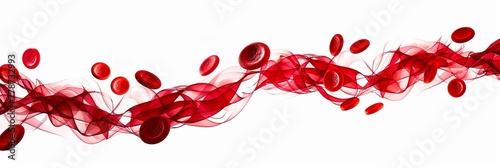 blood wave,stream , Flow, Blood , Banner on white background