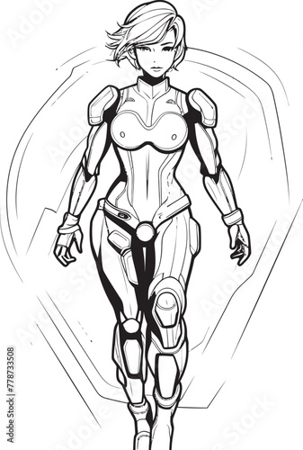 Quantum Queen Sci Fi Heroine Vector Logo Design Nova Knightess Futuristic Female Superhero Icon