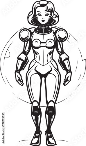 Quantum Queen Sci Fi Heroine Vector Logo Design Nova Knightess Futuristic Female Superhero Icon