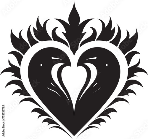 Blessed Devotion Seal Sacred Heart Icon Vector Mystical Adoration Symbol Sacred Heart Emblem Logo