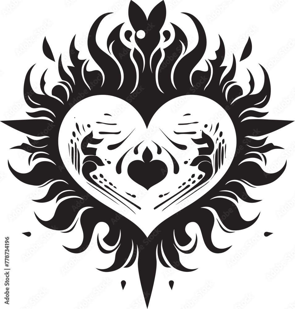 Eternal Flame Badge Sacred Heart Vector Emblem Radiant Reverence Insignia Sacred Heart Icon Design Eternal Flame Badge Sacred Heart Vector Emblem Radiant Reverence Insignia Sacred Heart Icon Design