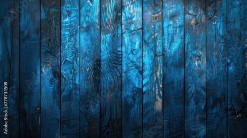 A blue wooden background with a few splinters photo