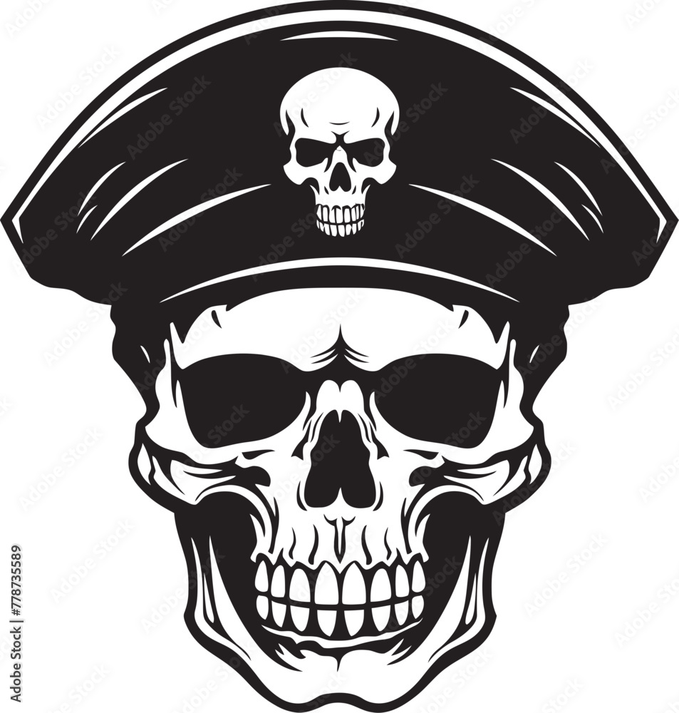 Special Forces Skull Beret Army Insignia Vector Design Commando Skull Beret Military Division Emblem Icon