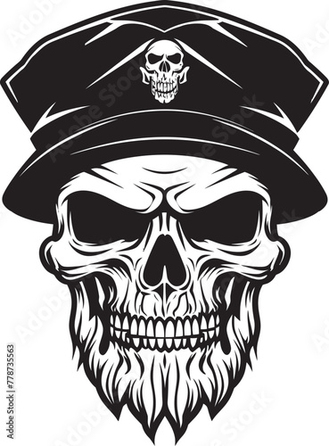 Elite Beret Skull Special Forces Insignia Vector Skull Battalion Beret Military Division Emblem Logo