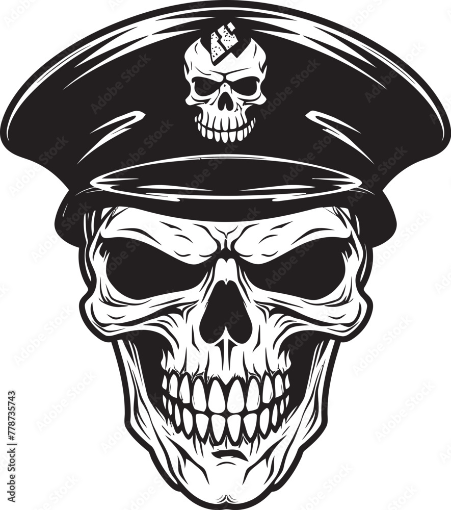 Beret Battalion Skull Army Division Emblem Icon Skull Trooper Beret Combat Unit Insignia Logo