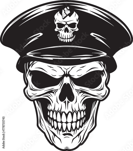Beret Battalion Skull Army Division Emblem Icon Skull Trooper Beret Combat Unit Insignia Logo