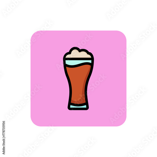 Icon of beer pint. Glass, mug, ale. Beer concept. Can be used for topics like bar, beerhouse, pub