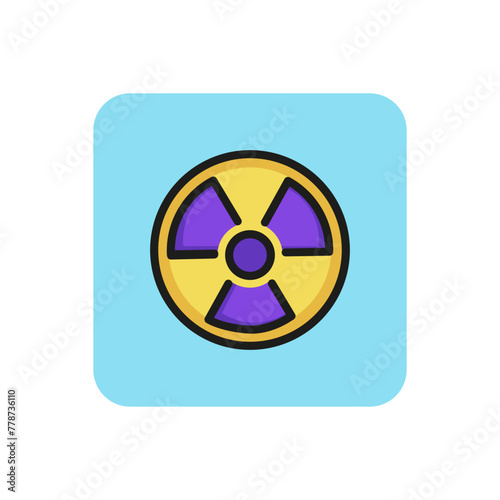 Line icon of radiation hazard sign. Danger, pollution, radioactive substance. Warning signs concept. Can be used for signboards, web icons, pictograms