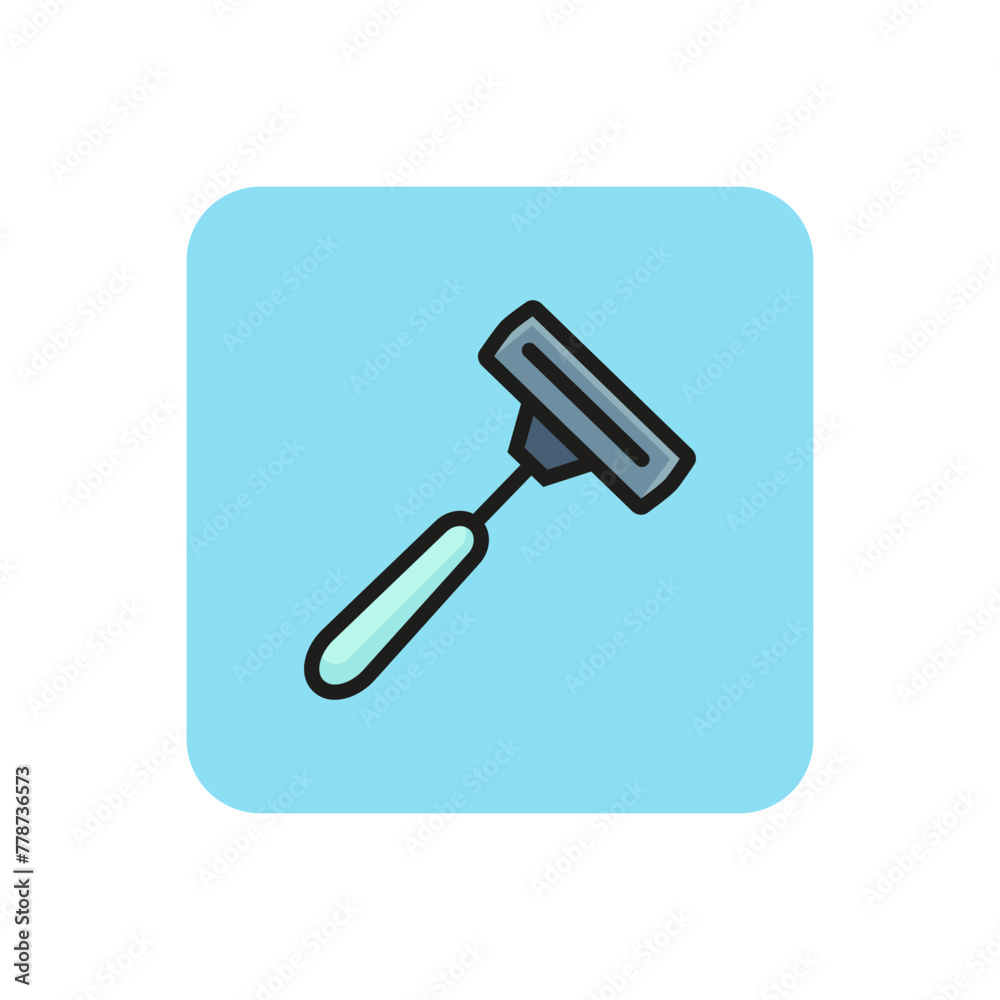 Line icon of shaving razor. Depilation, grooming, skincare. Hygiene concept. Can be used for topics like beauty, bathroom, perfection Line icon of shaving razor. Depilation, grooming, skincare. Hygiene concept. Can be used for topics like beauty, bathroom, perfection