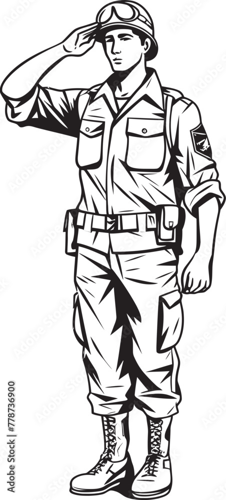 Courageous Cadet Soldier Saluted Vector Sentinel Salute Saluted Soldier Logo Design Courageous Cadet Soldier Saluted Vector Sentinel Salute Saluted Soldier Logo Design