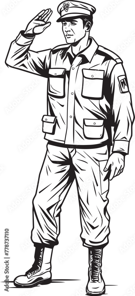 Courageous Cadet Soldier Logo Icon Sentinel Salute Saluted Soldier Emblem Design Courageous Cadet Soldier Logo Icon Sentinel Salute Saluted Soldier Emblem Design