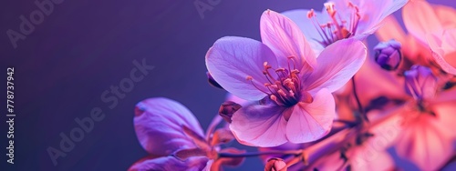 cyclamen flowers in a purple background
