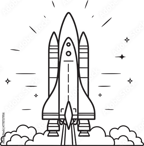 Nova Nomad Stylish Rocket Lineart Logo Astral Adventurer Modern Rocket Lineart Icon