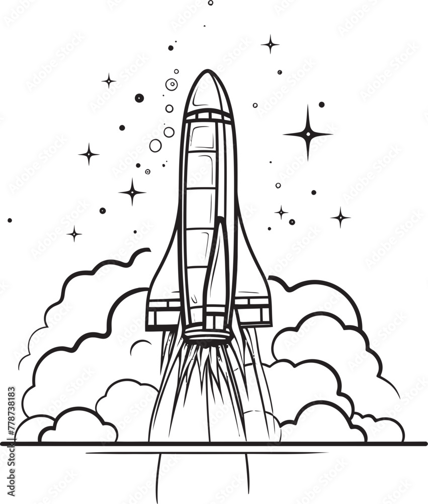 Nebula Navigator Rocket Lineart Icon Cosmic Catalyst Space Rocket Vector Logo Design Nebula Navigator Rocket Lineart Icon Cosmic Catalyst Space Rocket Vector Logo Design