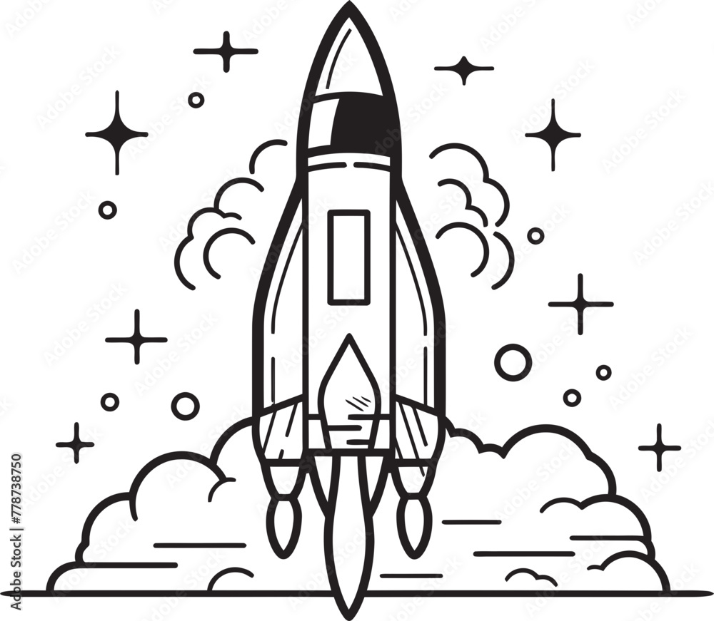 Interplanetary Pioneers Vector Rocket Logo Symbol Lunar Launchpad Rocket Lineart Iconic Emblem Interplanetary Pioneers Vector Rocket Logo Symbol Lunar Launchpad Rocket Lineart Iconic Emblem