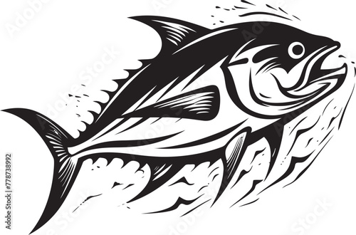 Saltwater Serenade Tuna Emblem Design Cerulean Trek Minimal Tuna Fish Icon