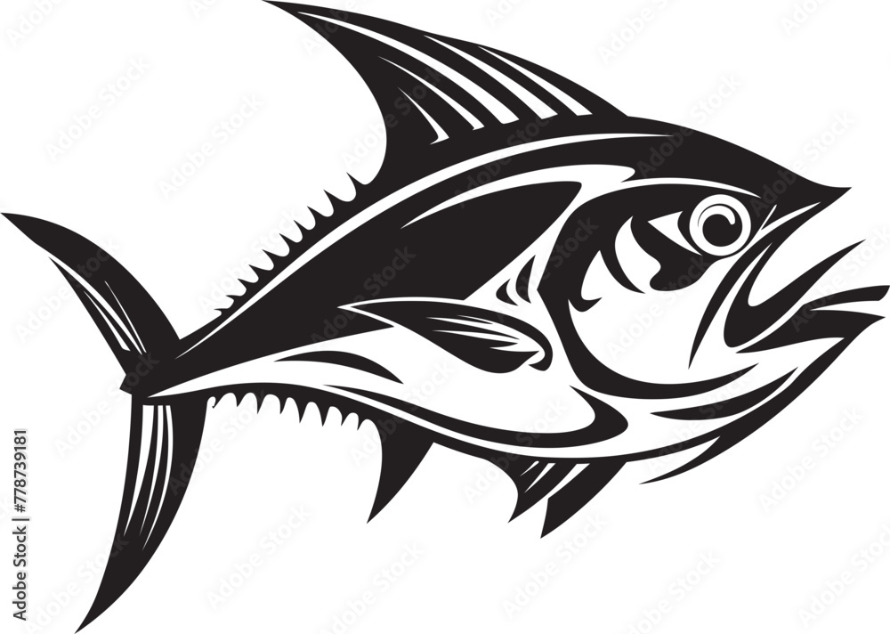 Underwater Majesty Tuna Fish Lineart Icon Abyssal Adventure Dynamic Tuna Emblem Underwater Majesty Tuna Fish Lineart Icon Abyssal Adventure Dynamic Tuna Emblem