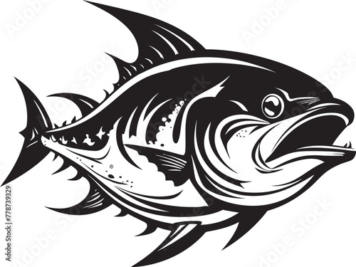 Coastal Creations Vector Tuna Icon Design Deep Blue Design Tuna Fish Lineart