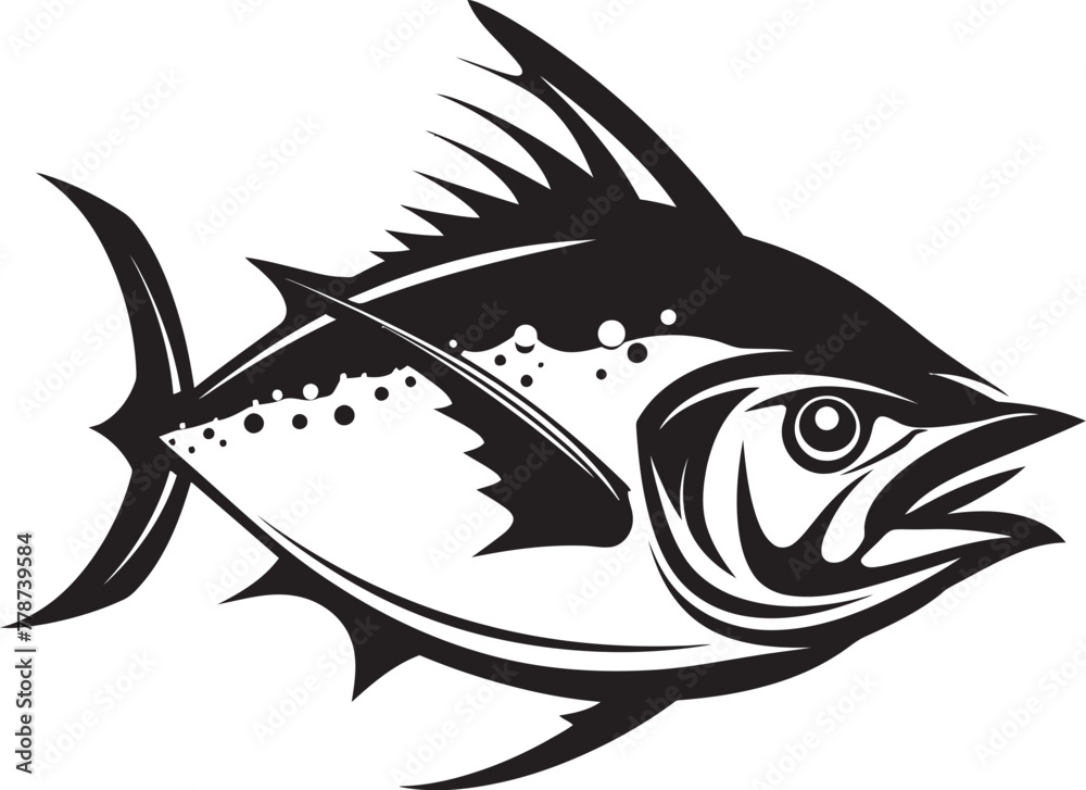 Seaside Sonata Tuna Lineart Vector Tidal Tranquility Vector Tuna Emblem Seaside Sonata Tuna Lineart Vector Tidal Tranquility Vector Tuna Emblem