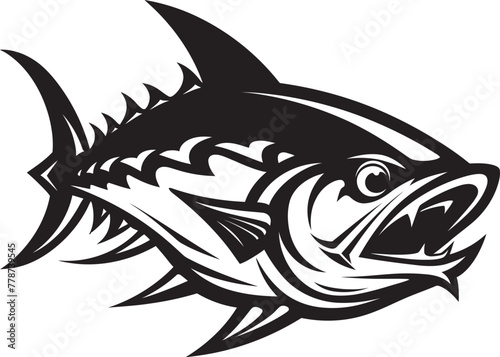 Coastal Cascade Clean Tuna Vector Design Blue Fin Modern Tuna Emblem Concept