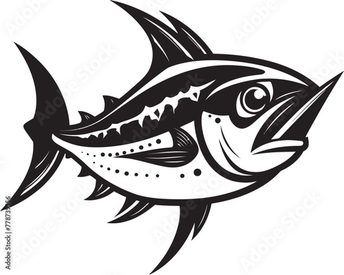 Blue Fin Modern Tuna Emblem Concept Nautical Nexus Abstract Tuna Icon Design