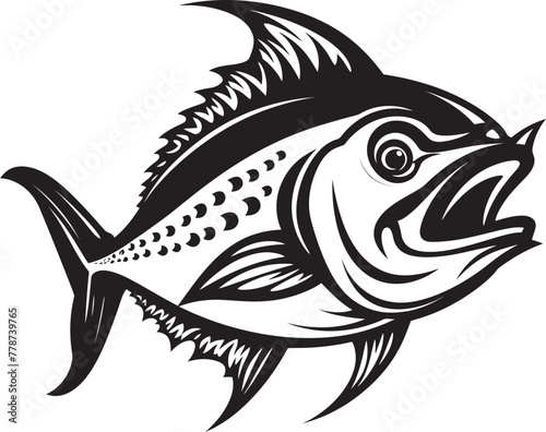 Underwater Unity Tuna Fish Lineart Design Abyssal Anthem Minimal Tuna Icon