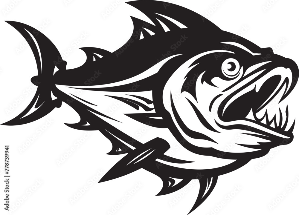 Obraz premium Aqua Allegro Minimal Tuna Icon Coral Cadence Tuna Fish Lineart Emblem