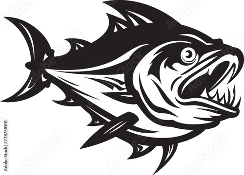 Aqua Allegro Minimal Tuna Icon Coral Cadence Tuna Fish Lineart Emblem